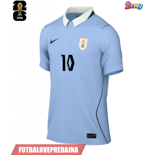 Lacne Ženy Futbalové dres Uruguaj Giorgian de Arrascaeta #10 MS 2026 Krátky Rukáv - Domáci